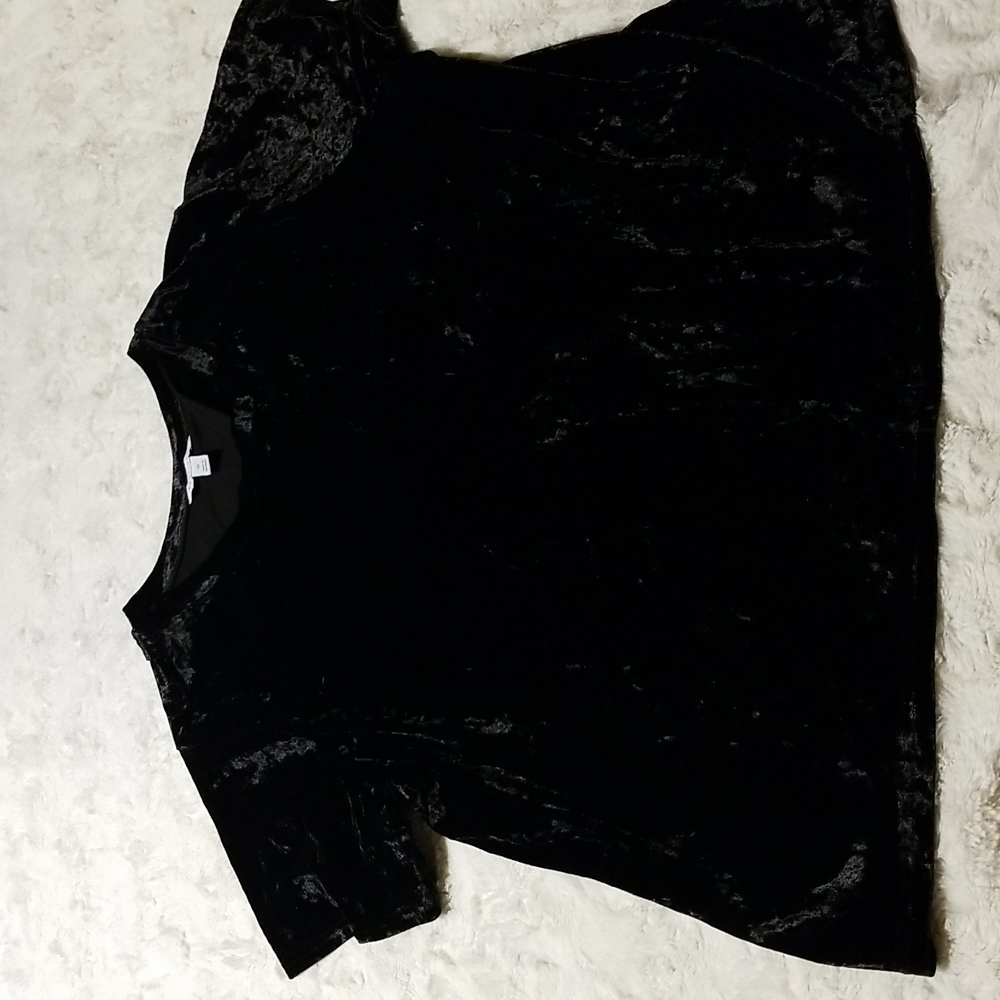Boutique Top Plus Size 2X Black Velvet